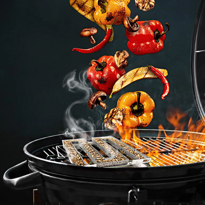 Stainless Steel Wood Pellet Smoke Tray Barbecue Grill Smoker Basket Cold Or Hot Smoker Generator BestSuppliers