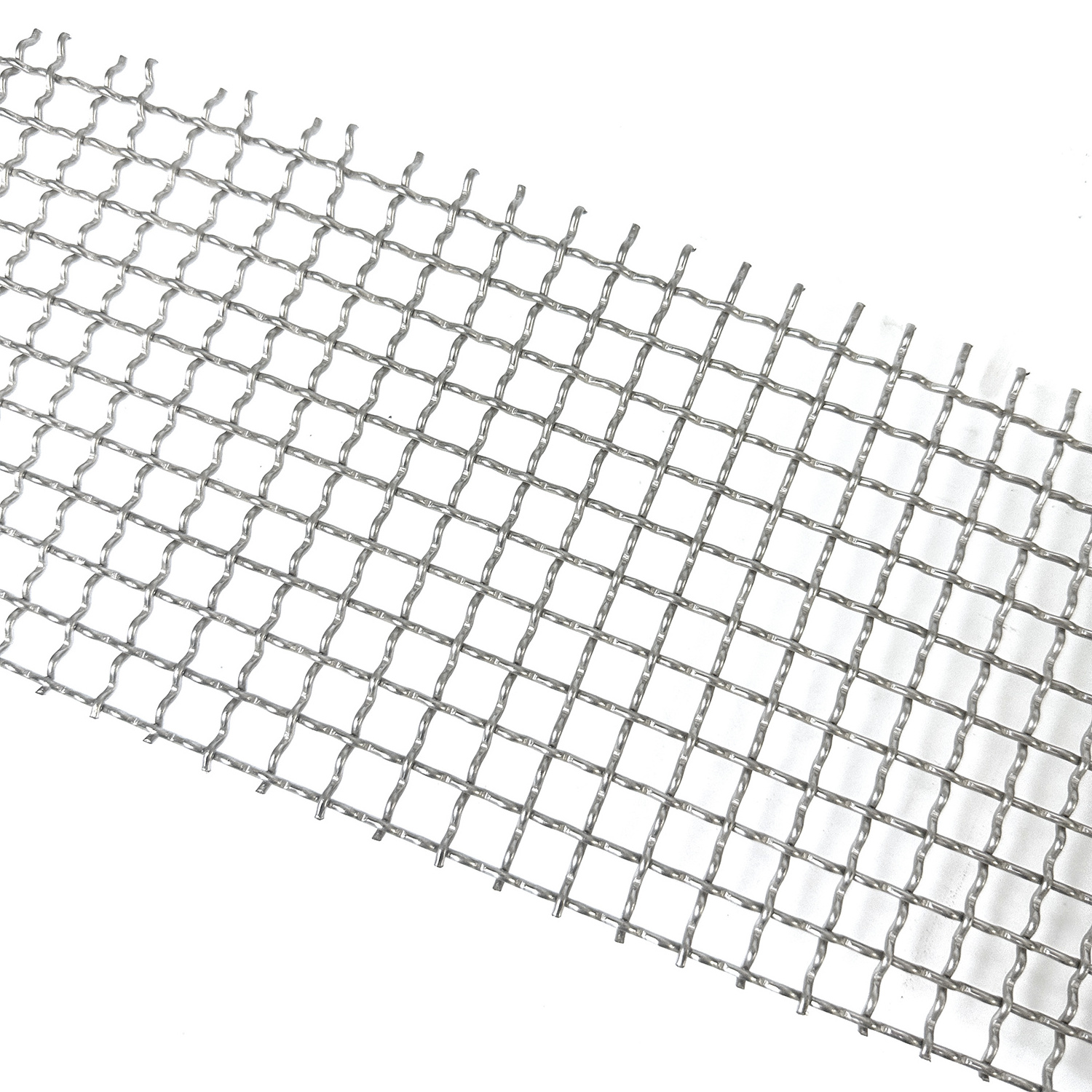 Sand Gravel Crusher Hooked Vibrating Sieve Screen Mesh, SS 316 304 Stainless Steel Crimped Spring Wire Mesh