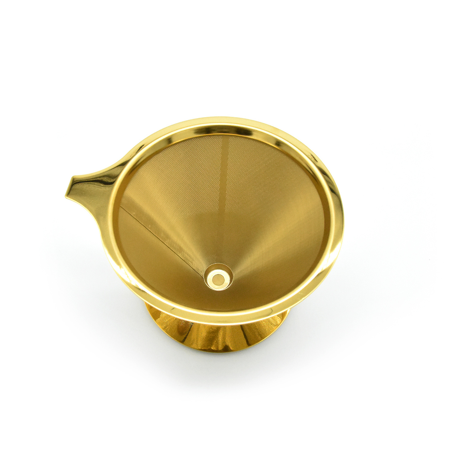 304 Stainless Steel Coffee Cone  Filter Dripper , Gold Pour Over Holder Infuse/Strainer With Stand  Coffee Making Tools