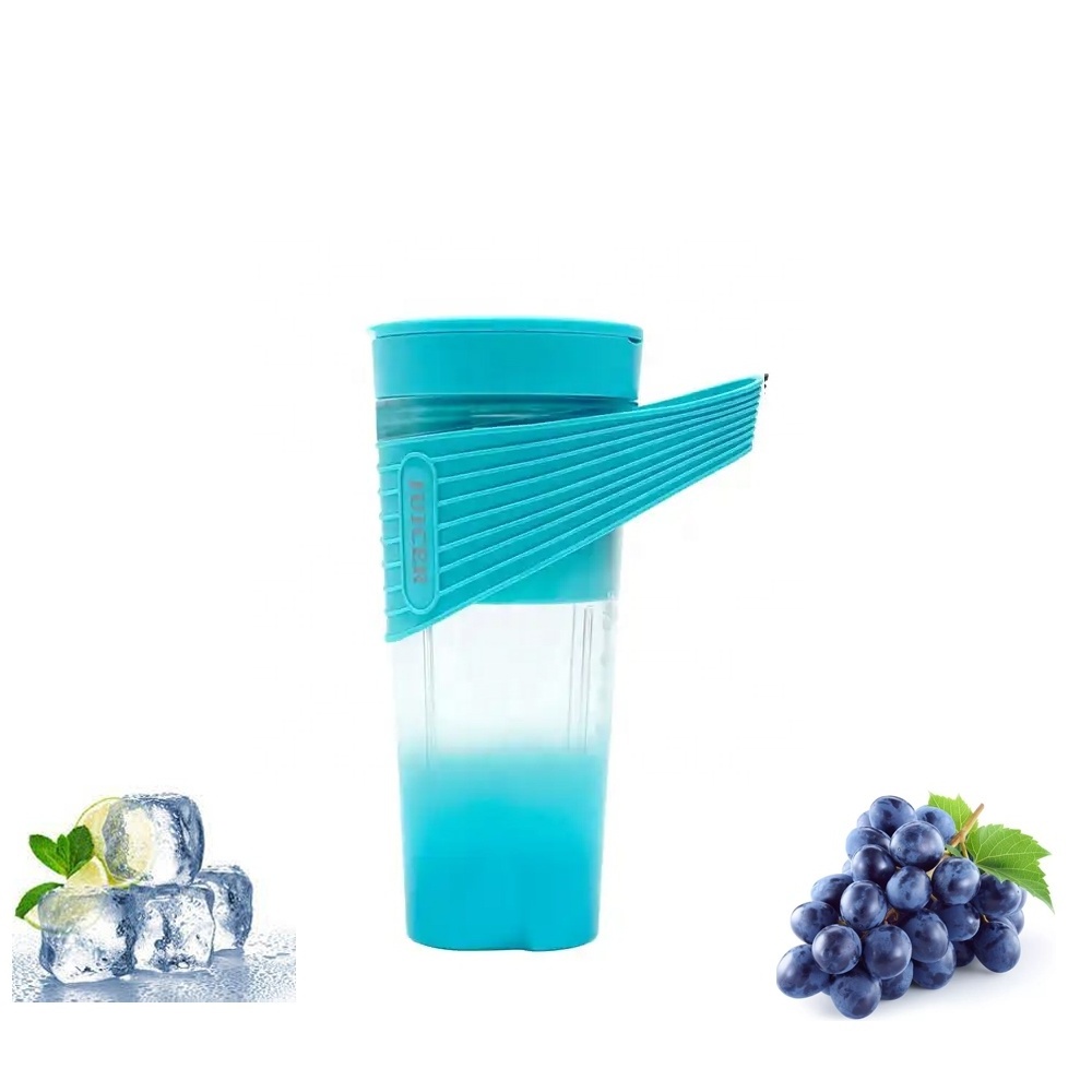 Custom package fruit blender portable 470ml small blender mini juicer on the go wireless blender mixer frozen fruit grinder