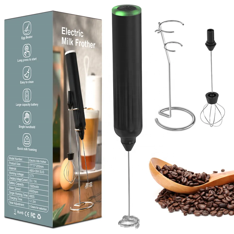 multi-function coffee maker machine ice stainless steel milk frother type c recharge egg milk frother handheld grinder mixer