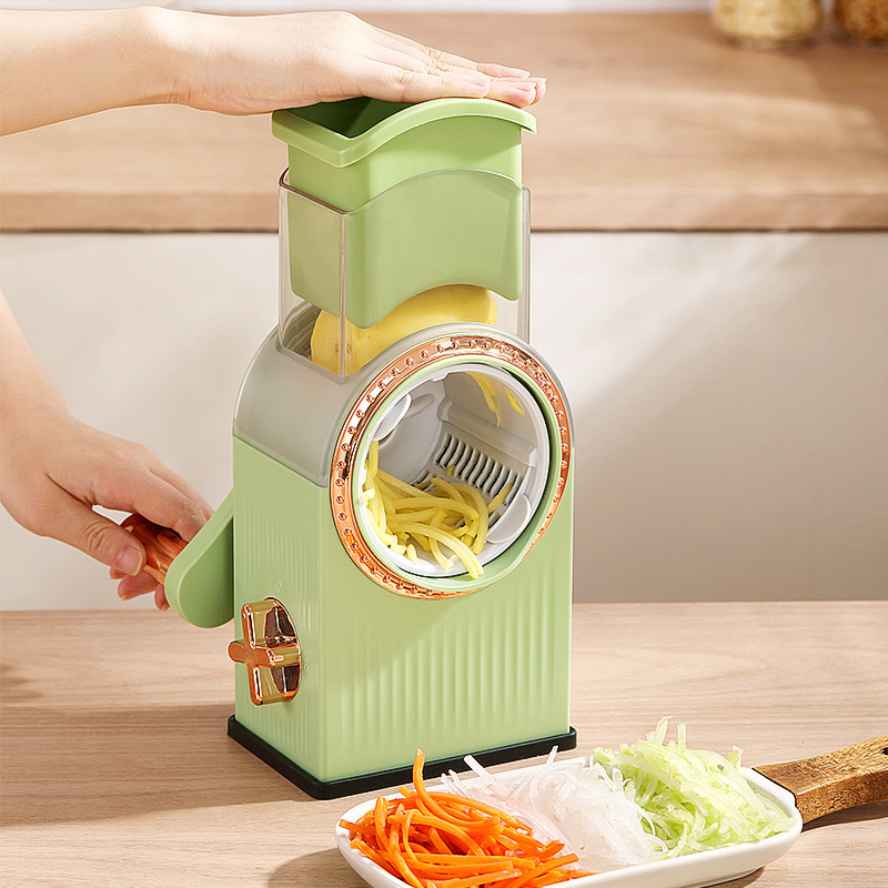 Multi-function stainless steel hand rotary food roller manual vegetable chopper cutter slicer shredder cheese grater machine