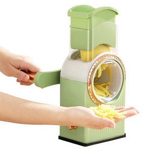 Multi-function stainless steel hand rotary food roller manual vegetable chopper cutter slicer shredder cheese grater machine