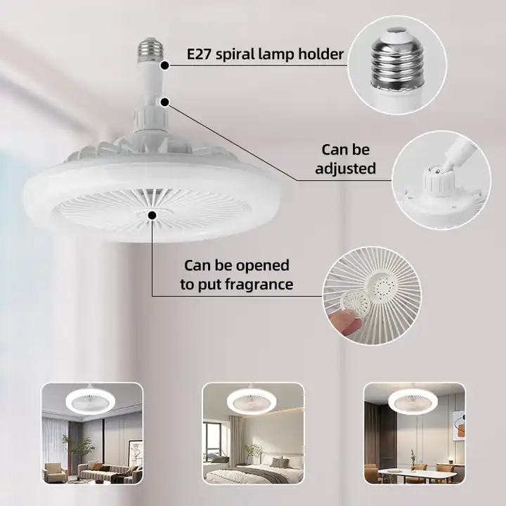 Home Appliances Ceiling Fan Lamp Remote Control Ventilador Dimmable Low Profile E27 Small Ceiling Fan With Led Light