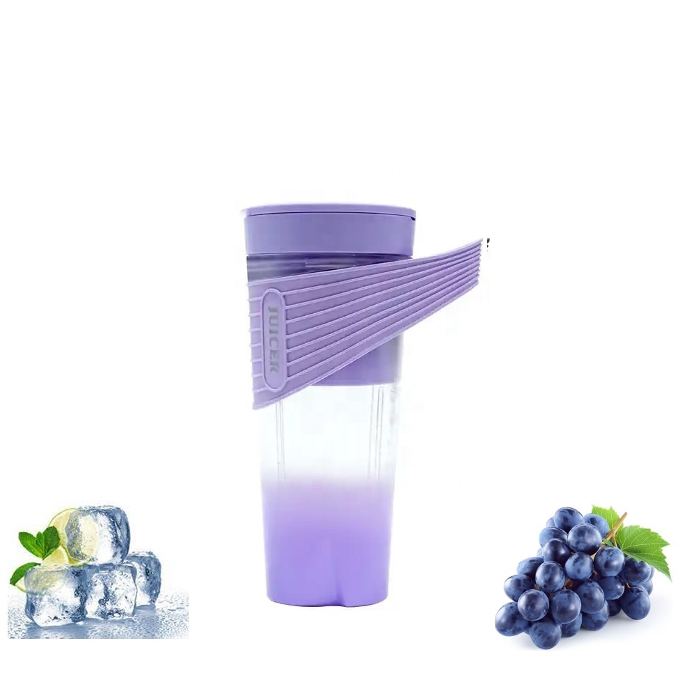 Custom package fruit blender portable 470ml small blender mini juicer on the go wireless blender mixer frozen fruit grinder