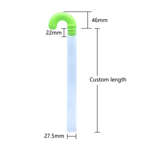 Christmas holiday clear plastic candy container packaging tube and cane lid