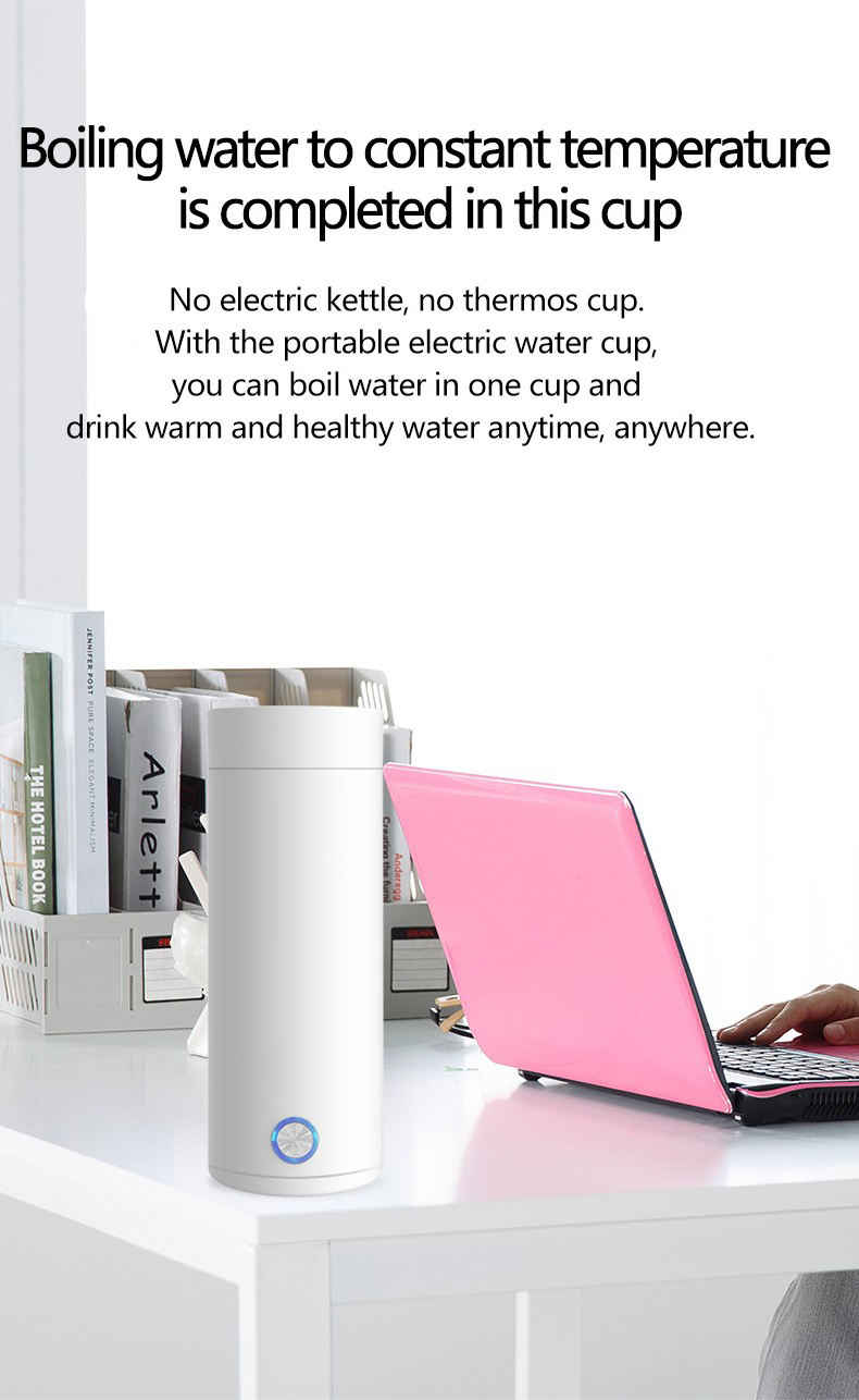 Heating Electric Thermoses Bottle Coffee Tea Cup  travel portable electric kettle stainless steel kettle travel kettle