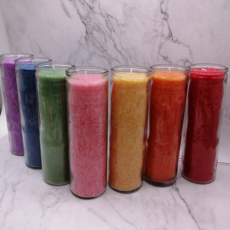 Wholesale Cheap Handmade Jesus Glass Candles 7 Days Long Burning Spiritual Religious church candle