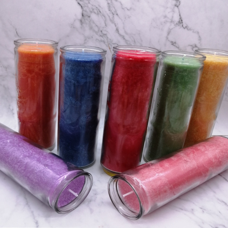 Wholesale Cheap Handmade Jesus Glass Candles 7 Days Long Burning Spiritual Religious church candle