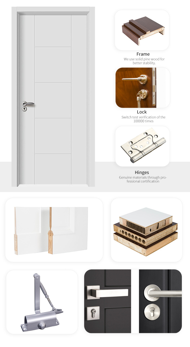 30 x 80 in White Primed Solid Core Wood Single Prehung Interior Door with Bronze Hinges or Optional