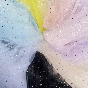 Sale Competitive Price 100% Polyester Star Sequins Shining Net Mesh French Tulle Lace Fabric For Wedding Evening Dress