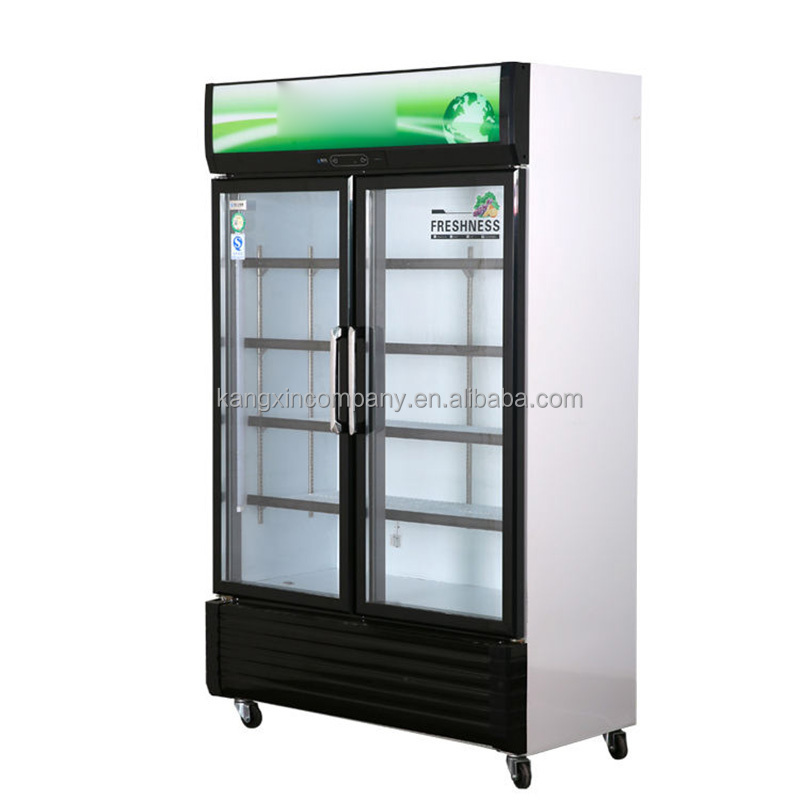 Commercial Mini Refrigerator Upright Beauty Glass Door Cooler Pepsi Beverage Monster Drink Display Fridge