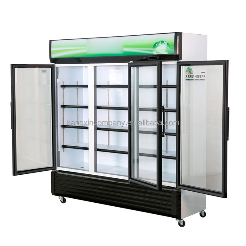 Commercial Mini Refrigerator Upright Beauty Glass Door Cooler Pepsi Beverage Monster Drink Display Fridge