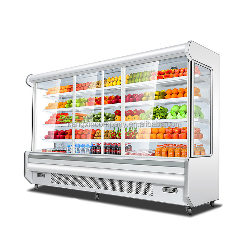 Commercial Fruits And Vegetables Air Curtain Display Refrigerator