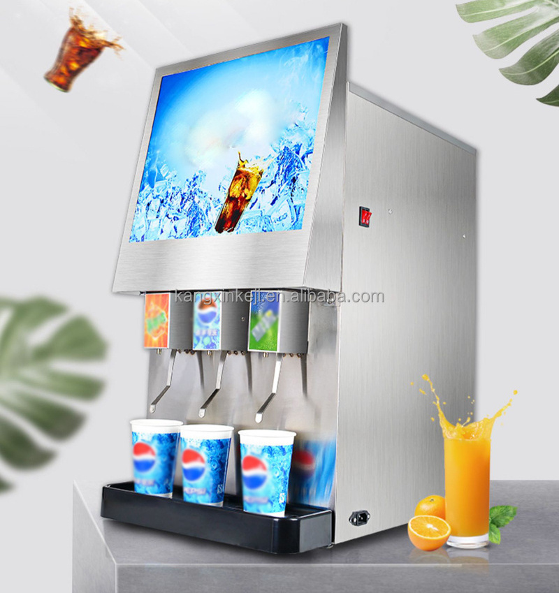 Cold Drink cola Fountain Dispenser Vending 4-valve Carbonated Lemon Flavored Soda Beverage Making Machine