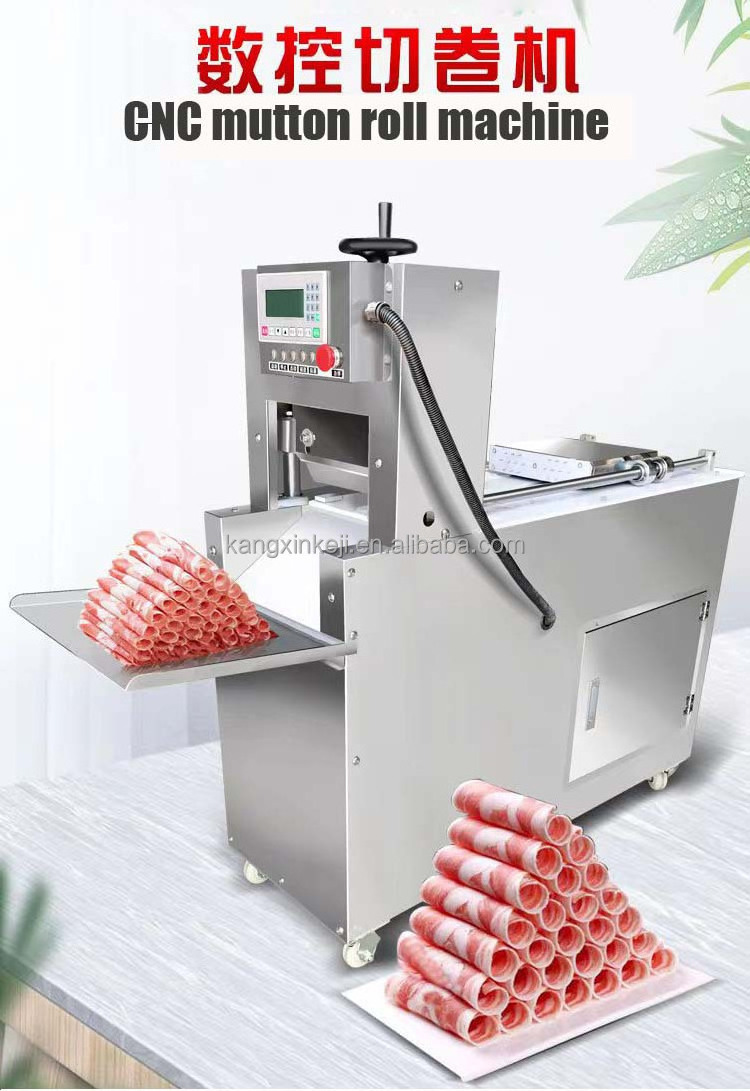 Fully Automatic Commercial beef cutting mutton roll slicing machine Frozen meat slicer