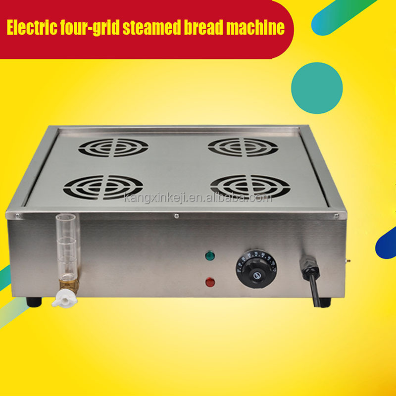 High Quality Bao with Glass Four-hole Dimsum Sweet Corn Steamer 4 Holes Electric Steam Bun Machine