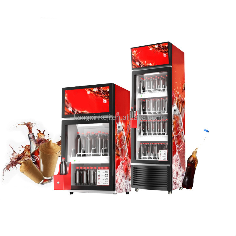 Commercial Ice-curable Vertical Glass Door frozen Cold Energy Drink Beverage Display Refrigerator Freezer With Slush Maker