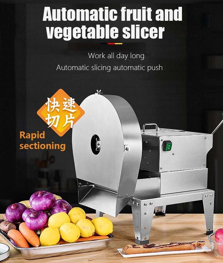 Industrial electric fruit cutter machine potato chip slicer machine vegetable tomato cutting slicing machine