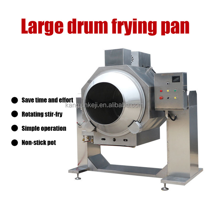 Multifunction Automatic Non-Stick Pot flavoring machine Electric heating drum fryer