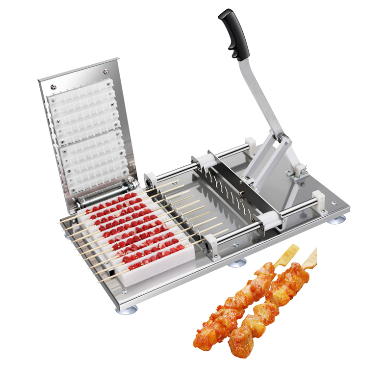 High efficiency kebab maker manual kebab skewer machine automatic kebab sausage meat chicken skewer machine