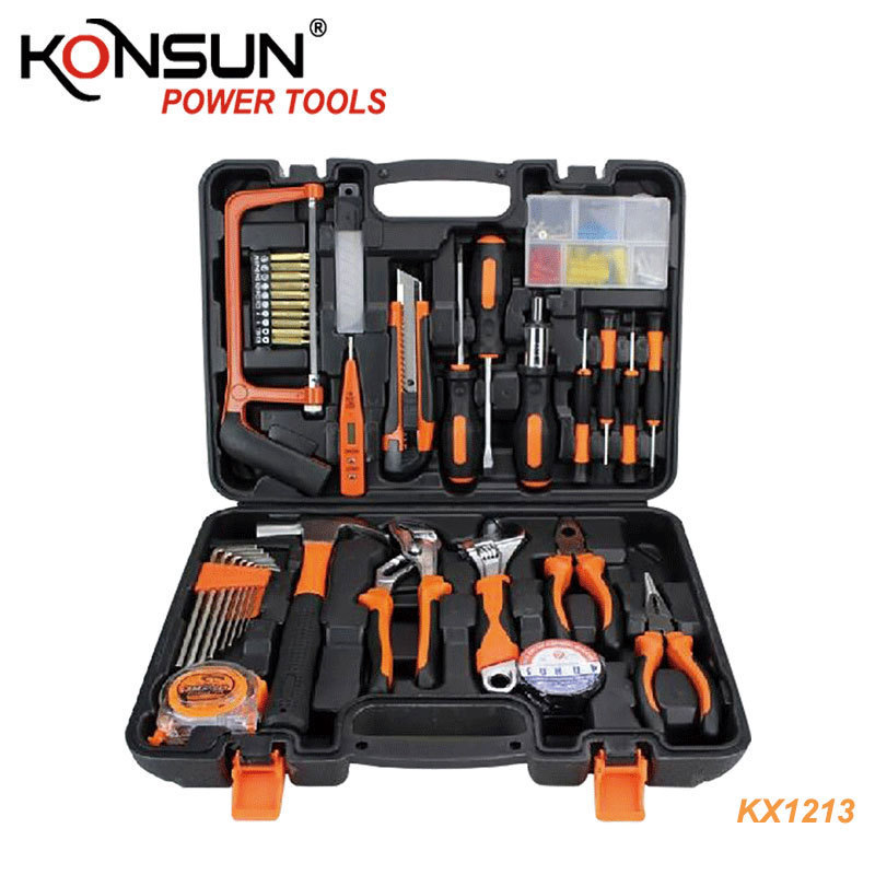 KONSUN 9pcs hardware Toolbox Kits Household High Level Carbon Steel hand Tools kits tool set hand case