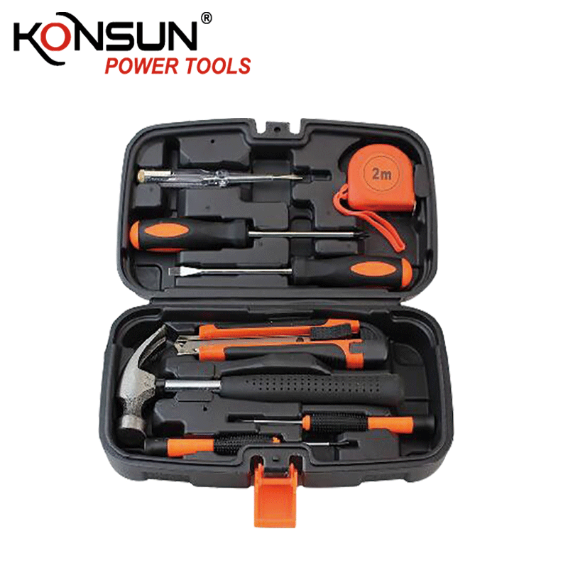 KONSUN 9pcs hardware Toolbox Kits Household High Level Carbon Steel hand Tools kits tool set hand case