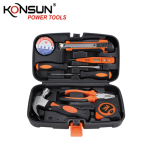 KONSUN 9pcs hardware Toolbox Kits Household High Level Carbon Steel hand Tools kits tool set hand case