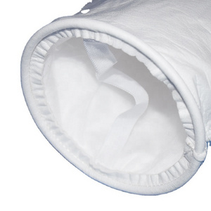 High strength thread five stitching sewing high density PP PE liquid filter bag with plastic ring customize size filter bag