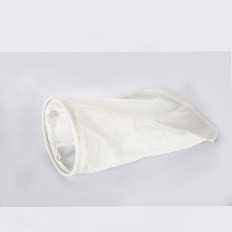 High strength thread five stitching sewing high density PP PE liquid filter bag with plastic ring customize size filter bag