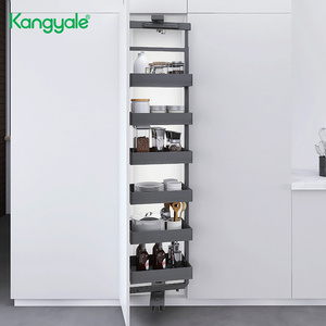 Kangyale Hot Sale Kitchen Swivel Basket Organizer Pull Out Storage Racks Shelving Units Low Price Kitchen Cabinet Pantry Shelf