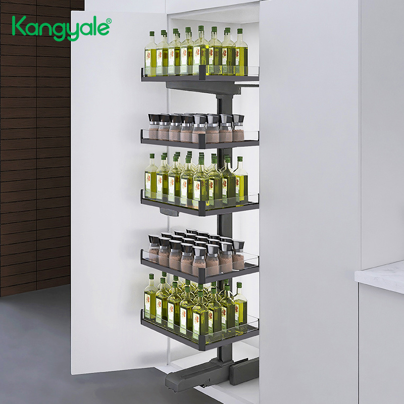 New Design Can Food Storage Kitchen Pantry Cabinet Organizer Storage Wide Pull Out Tall Larder Unit Smart Large Storage Basket