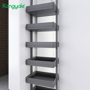 Kangyale Modern Tall Storage Cabinet Kitchen Pantry Unit Storage Rack Fruit Basket Pull Out Pantry Rotating Organizer