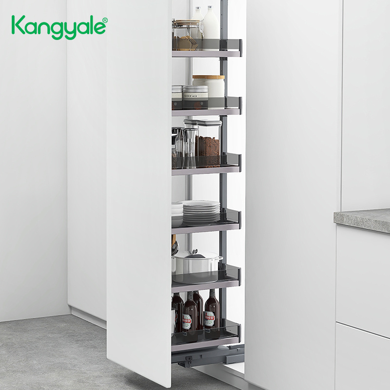 Kangyale Over The Door Pantry Organizer Glass Pantry Basket Pull Out Tall Cabinet Pantry Unit Rack