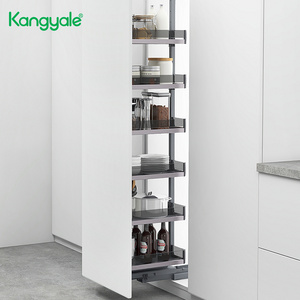 Kangyale Over The Door Pantry Organizer Glass Pantry Basket Pull Out Tall Cabinet Pantry Unit Rack