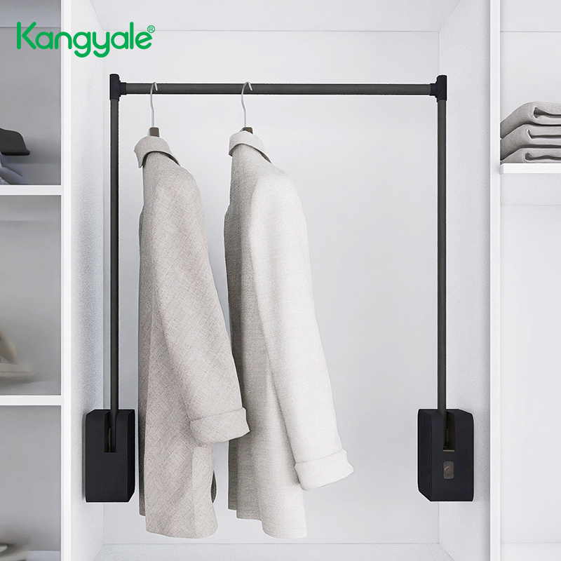 Kangyale Modern Household Wardrobe Organizer Clothes Pull Down Closet Rod Smart Wardrobe Lift Hanger