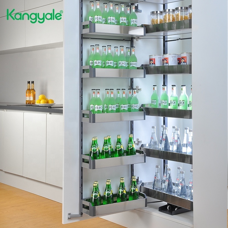 Kangyale Kitchen Pantry Storage Racks Shelving Units Tall Unit Pantry Basket Pull Out Stainless Steel Pantry Unit Storage Basket