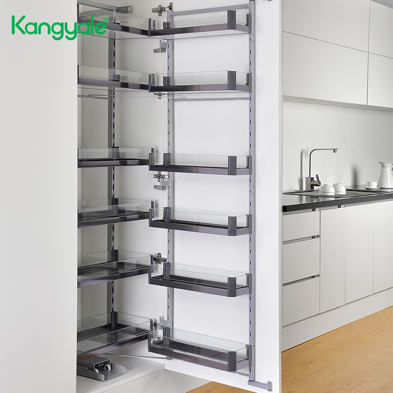 Kangyale Kitchen Cabinet Pantry Organization Storage Rack Tall Unit  Pull Out Tandem Pantry Basket