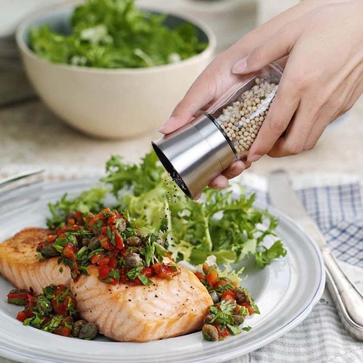 Professional salt and pepper grinder glass bottle pepper shaker manual spice grinder