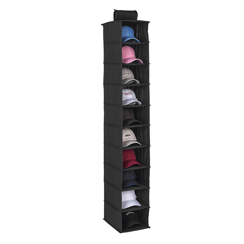 Wholesale Non-woven 10 Shelf Clothes Organizer Hanging storage bag wardrobe shoes underwear hat storage bag