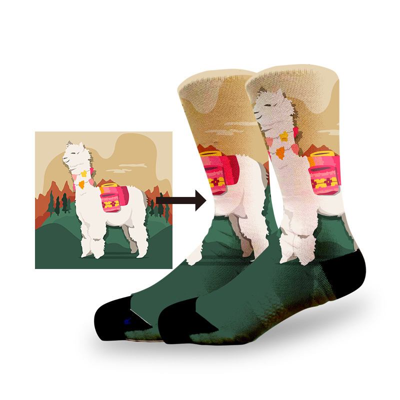 KANGYI no MOQ sublimation blank socks custom your own polyester white crew digital print socks no minimum order