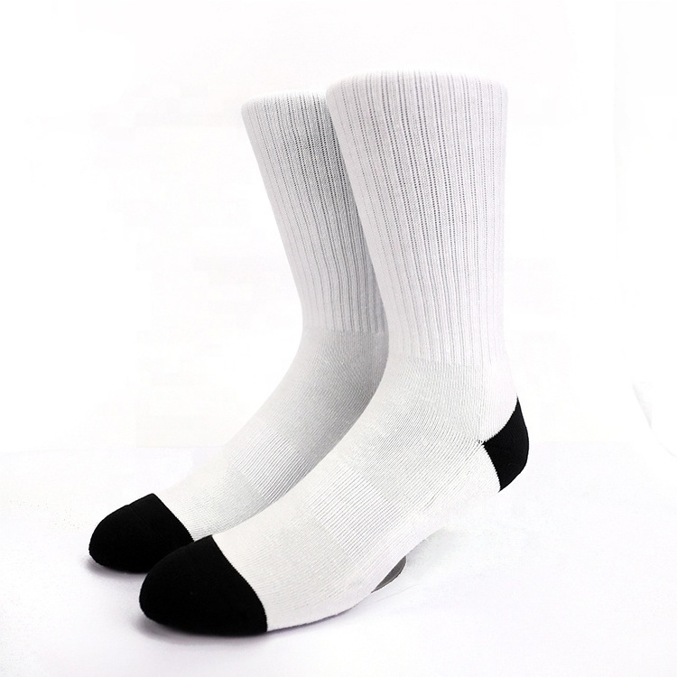 KANGYI no MOQ sublimation blank socks custom your own polyester white crew digital print socks no minimum order