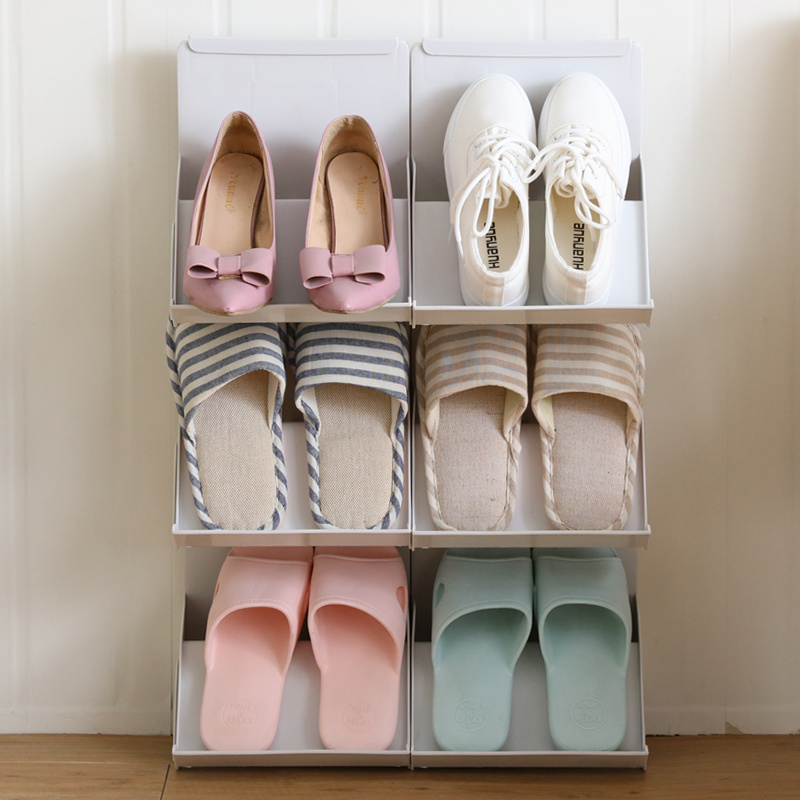 Simple multilayer household modern shoe rack storage plastic stacked shoe rack bathroom slippers drying storage rack