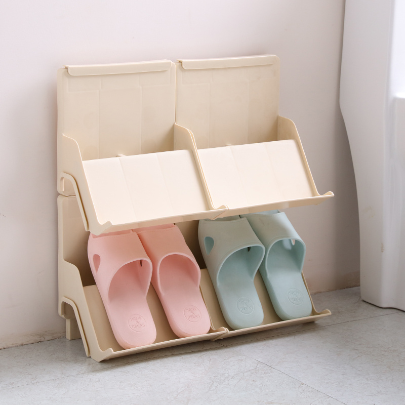 Simple multilayer household modern shoe rack storage plastic stacked shoe rack bathroom slippers drying storage rack