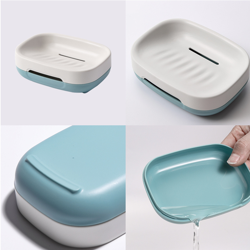 wholesale Travel plastic soap box holder colors  eco non-slip soap dish bathroom household travel double layer soap dish