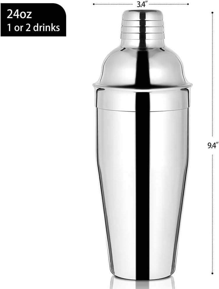 Bar Tools 24 oz Stainless Steel Bartender Bar Cocktail Shaker With Customized Logo for Mixed Drinks Margarita Alcohol Liquor