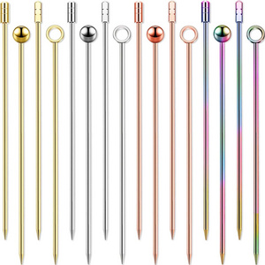 4 Inches Reusable Rose Gold Stainless Steel Cocktail Skewers Cocktail Picks for Drinks