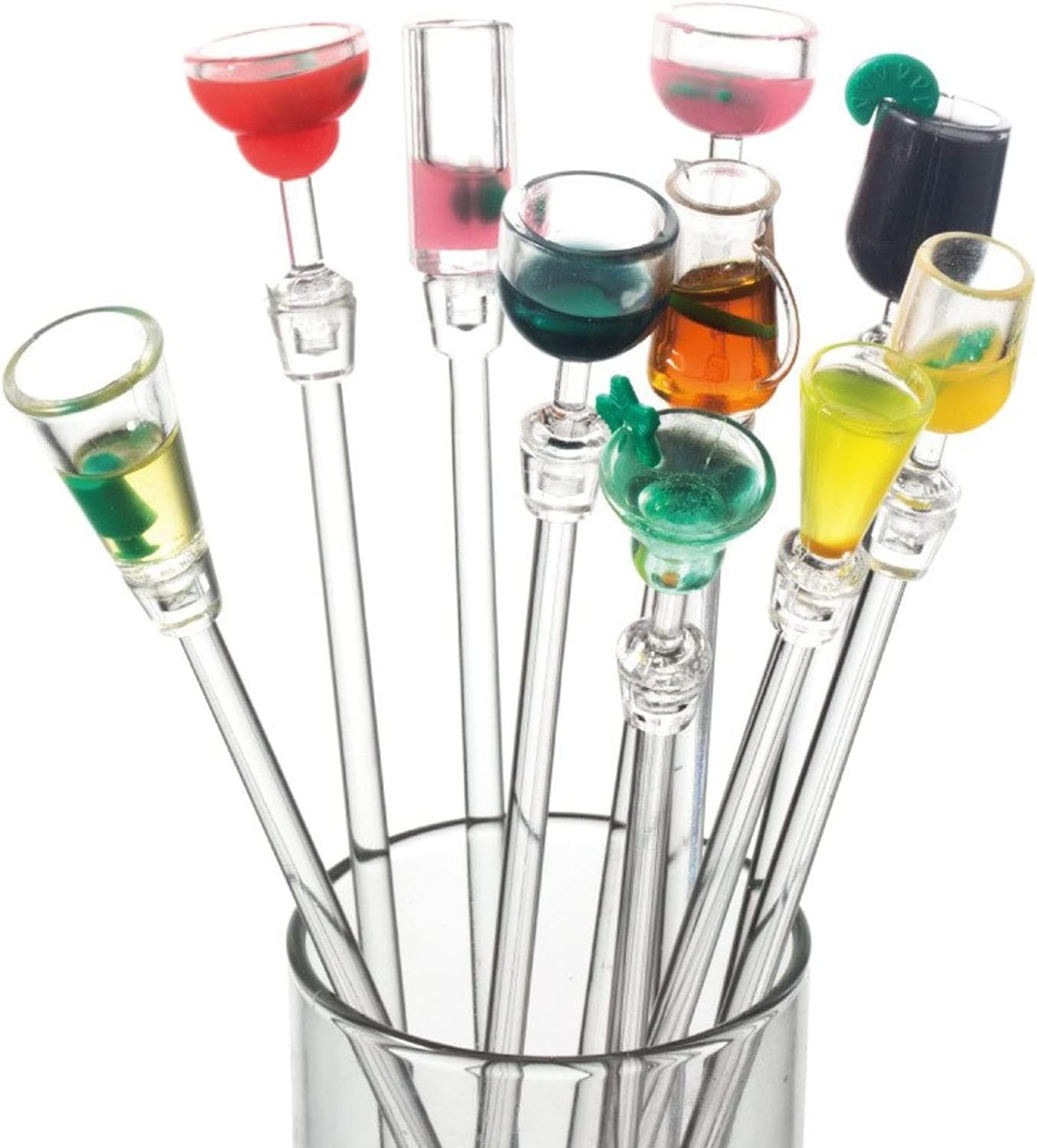 Bars Cafes Restaurants Home Colorful Clear Beverage Swizzle Sticks , Plastic Drink Stirrer Cocktail Drink Stirrer