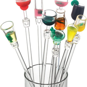 Bars Cafes Restaurants Home Colorful Clear Beverage Swizzle Sticks , Plastic Drink Stirrer Cocktail Drink Stirrer