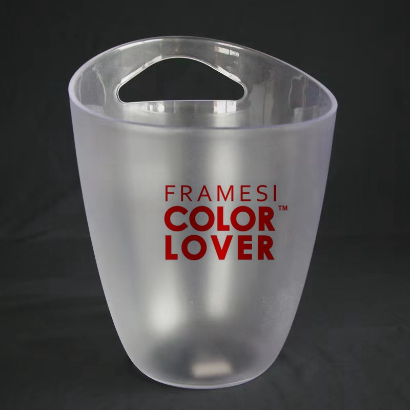 Promotional Big Plastic Champagne Ice bucket, 3L Plastic Pink ice bucket Cooler holder With Customized Logo for parties